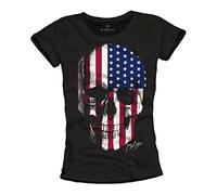 Makaya T-Shirt Crane Femme USA Tete DE Mort Noir M
