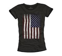 Makaya T-Shirt Drapeau Americain Femme USA Amérique Top S
