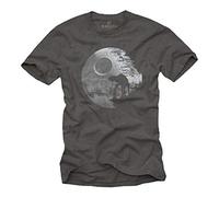 Makaya T-Shirt G eath Star avec ATAT Wars Gris Homme L