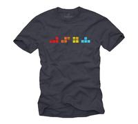 Makaya T-Shirt Gamer pour Homme avec Motif Gaming Cadeaux Geek pour Joueur sur Ordinateur Homme Garçons Bleu-Gris XXL