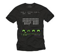 Makaya T-Shirt Geek Homme Space Invaders Noir S