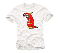 Makaya T Shirt Geek Humour Homme - Flash Super Hero Indolence - Manche Courtes Humour Theory Blanc Taille L