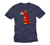 Makaya T Shirt Geek Humour Homme - Flash Super Hero Indolence - Manche Courtes Humour Theory Bleu Taille XXXL