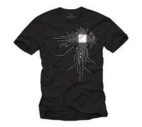 Makaya T-Shirt Geek Noir Gamer CPU Homme Noir XXL