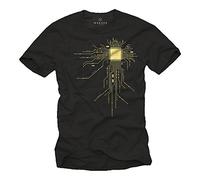 Makaya T-Shirt Geek Noir Homme Gamer CPU Noir Taille XL
