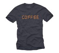 Makaya T-Shirt Homme avec Impression Café Slogan Coffee Time Tshirt Drôle Cool Idée Cadeau Originale pour Amateurs de Café Hommes et Adeptes du Matin Bleu-Girs XXL