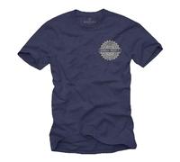 Makaya T-Shirt Homme avec Message Citation Karma Règle Mandala Imprimé au Dos Esotérisme Cadeaux pour Hommes Bleu Taille L