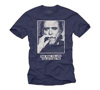 Makaya T-Shirt Homme Bukowskis Message Slogan Ecriture - Find What You Love Bleu XXXXL