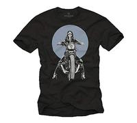 Makaya T-Shirt Homme Moto Vintage - R100 Cafe Racer Girl - Idee Cadeau Motard Noir Taille M