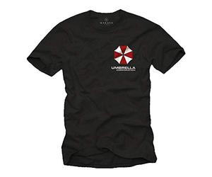 Makaya T-Shirt Homme Noir - Umbrella Corporation - Resident Manches Courtes Evil Tee Shrit Grande Taille L