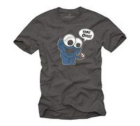 Makaya T-Shirt Humour Homme - Monster Cookie Game Over Gris XXL