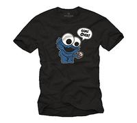 Makaya T-Shirt Humour Homme - Monster Cookie Game Over Noir L