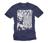 Makaya T-Shirt Humour Noir Homme Humoristique Slogan Bleu Taille L