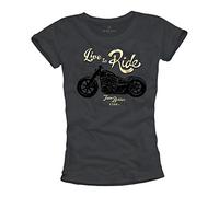 Makaya T-Shirt Moto Femme Live to Ride Gris M