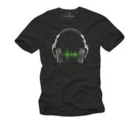 Makaya T-Shirt Music DJ Homme Casque Headphones Musique L