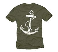 Makaya T-Shirt pour Homme Ancre Marine Vert L