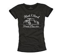 Makaya T Shirt Rockabilly Femme Hot Rod Noir L