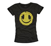 Makaya T-Shirt Swag Femme Pas Cher - Smile Casque Noir S
