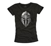 Makaya T-Shirt Viking Femme Casque Viking Odin Walhalla Top Femme Valhalla Motif Imprimé Noir L