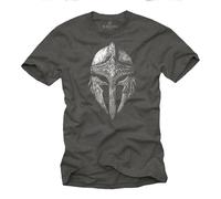 Makaya T-Shirt Viking pour Homme Casque Viking Odin Valhalla Walhalla Cadeaux Hommes Gris XXXXL