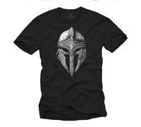Makaya T-Shirt Viking pour Homme Casque Viking Odin Valhalla Walhalla Cadeaux Hommes Noir XL