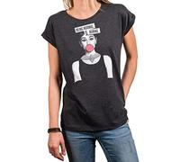 Makaya Tee Shirt Femme avec Message Drole - Motif Inscription Humoristique Top Éte Tunique Grande Taille Manches Courtes Gris L