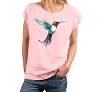 Makaya Tee Shirt Femme de Marque Chic Original Top Été Motif Colibri