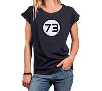 Makaya Tee Shirt Femme - Humour Nombre Magique 73 - Grande Taille Oversize Top Manches Courtes XXL