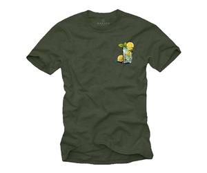 Makaya Tee Shirt Homme Humour Alcool Drole Gin Tonic Humoristique Aperol Spritz Coktail T-Shirt Idee Cadeau Alcoolique Rigolo Vert XXXXXL