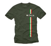 Makaya Tee Shirt Homme Italie Drapeau Italien Imprimé Love Italy T Shirt Italia Style Trikot Football Vert XL