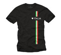 Makaya Tee Shirt Homme Italie Drapeau Italien Imprimé Love Italy T Shirt Italia Style Trikot Football Noir XXXXXL