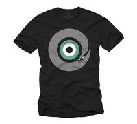 Makaya Tee Shirt Homme Original Vintage Retro Style Musique Idée Cadeau Musicien Rock T Shirt Vinyl Noir XXXXXL