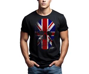 Makaya Tête De Mort T-Shirt Homme Union Jack Skeleton Drapeau Noir XXL
