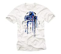 Makaya Vetement Homme - Idee Cadeau pour Geek - R2 Android Graffiti T-Shirt Blanc XL