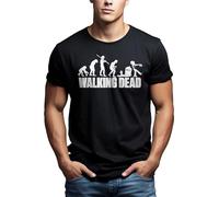 MAKAYA T-shirt homme Walking Dead Zombie Evolution Noir L