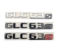 MAKAZHZZRM 3D ABS Chrome Noir Logo GLC63S Emblème Lettres Autocollant De Coffre De Voiture Badge Decal Fit for Mercedes Benz GLC 63 S AMG GLC 63 S Accessoires(Black Red)