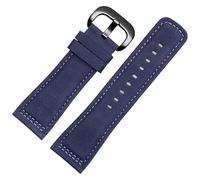 MAKAZHZZRM Bracelet de montre en cuir véritable Fit For Friday ''/01 en daim et cuir de vache marron M2m1/01 for homme 28 mm(Blue-black-K24)