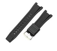 MAKAZHZZRM Bracelet de Montre en Silicone adapté for Casio GST-B100 S110 W300 410 400g B100 GST-210, Accessoires étanches et Anti-Transpiration, 26x14 Mm(Black-Steel)