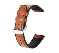 MAKAZHZZRM Bracelet en cuir et silicone 20 mm/22 mm for montre connectée Fit For Mibro Lite2, compatible Fit For Mibro C3/C2/A1/A2/X1/Lite 3 Pro/Air/Color(Brown si,20mm Width)