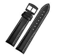 MAKAZHZZRM Bracelets de montre compatibles Fit For les modèles Breitling Aviation Timing 1 Series AB0120 Avengers V17311 Blackbird en cuir(Black White-Black,22mm)