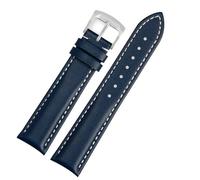 MAKAZHZZRM Bracelets de montre compatibles Fit For les modèles Breitling Aviation Timing 1 Series AB0120 Avengers V17311 Blackbird en cuir(Blue White-steel,22mm)