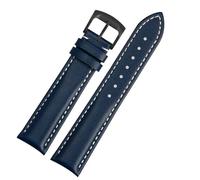 MAKAZHZZRM Bracelets de montre compatibles Fit For les modèles Breitling Aviation Timing 1 Series AB0120 Avengers V17311 Blackbird en cuir(Blue White-Black,20mm)