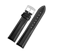 MAKAZHZZRM Bracelets de montre compatibles Fit For les modèles Breitling Aviation Timing 1 Series AB0120 Avengers V17311 Blackbird en cuir(Black White-steel,22mm)