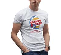 Makdi big Kahuna Burger Inspired Pulp Fiction T-Shirt Blanc pour Les Hommes Size XL
