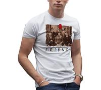 Makdi Friends Horror Movie Creepy Halloween T-Shirt Blanc pour Les Hommes Size XXL