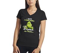 Makdi I Hate Morning People and Mornings and People Grinch and Coffee Lover Chemise Femme Col V Noir Size XL