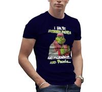 Makdi i Hate People menchen and Mornings and Morning People T-Shirt Bleu Marine pour Homme Size L