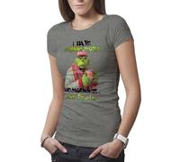 Makdi i Hate People menchen and Mornings and Morning People T-Shirt Femme Gris Size L