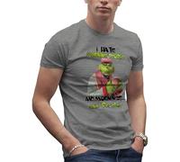 Makdi i Hate People menchen and Mornings and Morning People T-Shirt Gris pour Homme Size L