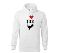 Makdi I Love His Cock Rooster Sex Sweat A Capucha Blanc Unisex Size M